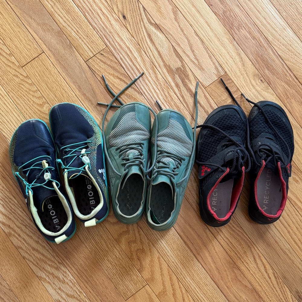 Vivo Barefoot Women’s/kids Sneakers Bundle- Navy, Green, and Black